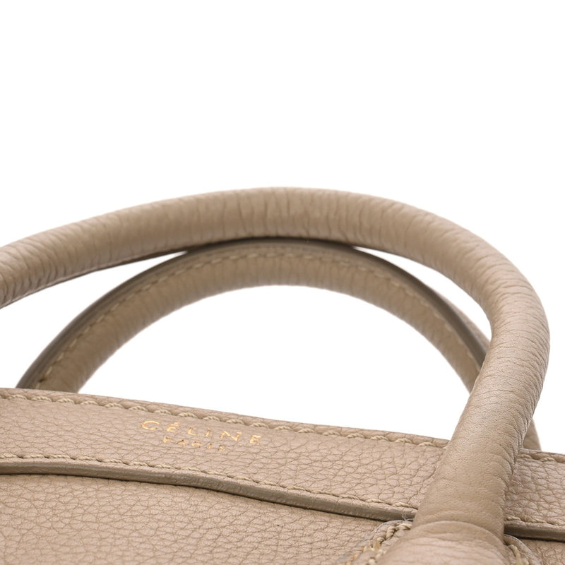 CELINE セリーヌ ラゲージ ナノ ベージュ 189243 レディース ドラムドカーフ ハンドバッグ Bランク 中古 銀蔵