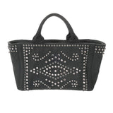 PRADA プラダ カナパ トート スタッズ ビジュ モスグリーン BN2642 レディース キャンバス ハンドバッグ Bランク 中古 銀蔵