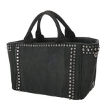 PRADA プラダ カナパ トート スタッズ ビジュ モスグリーン BN2642 レディース キャンバス ハンドバッグ Bランク 中古 銀蔵