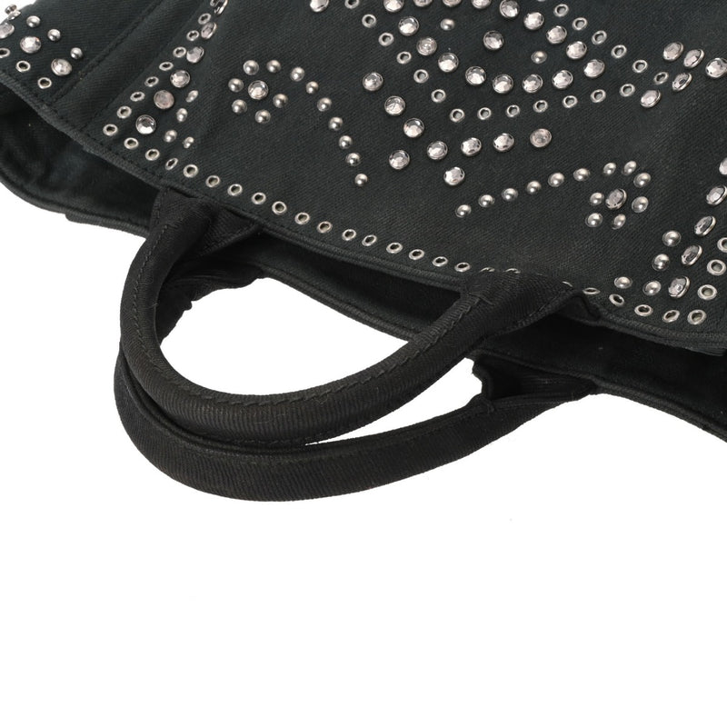 PRADA プラダ カナパ トート スタッズ ビジュ モスグリーン BN2642 レディース キャンバス ハンドバッグ Bランク 中古 銀蔵