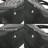 PRADA プラダ カナパ トート スタッズ ビジュ モスグリーン BN2642 レディース キャンバス ハンドバッグ Bランク 中古 銀蔵