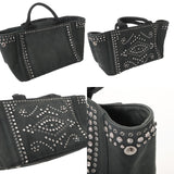 PRADA プラダ カナパ トート スタッズ ビジュ モスグリーン BN2642 レディース キャンバス ハンドバッグ Bランク 中古 銀蔵