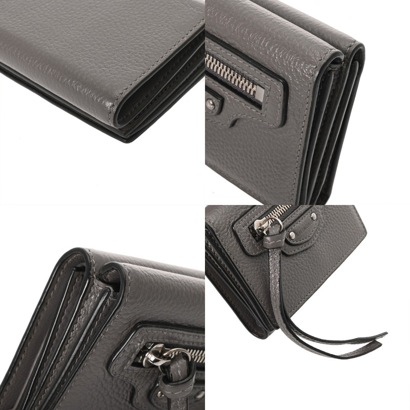 BALENCIAGA バレンシアガ ネオクラシック ミニウォレット グレー 640107 ユニセックス レザー 三つ折り財布 ABランク 中古 銀蔵