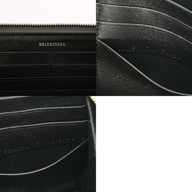 BALENCIAGA バレンシアガ ラウンドファスナー財布 シルバー シルバー金具 594290 ユニセックス グリッター素材 長財布 Bランク 中古 銀蔵