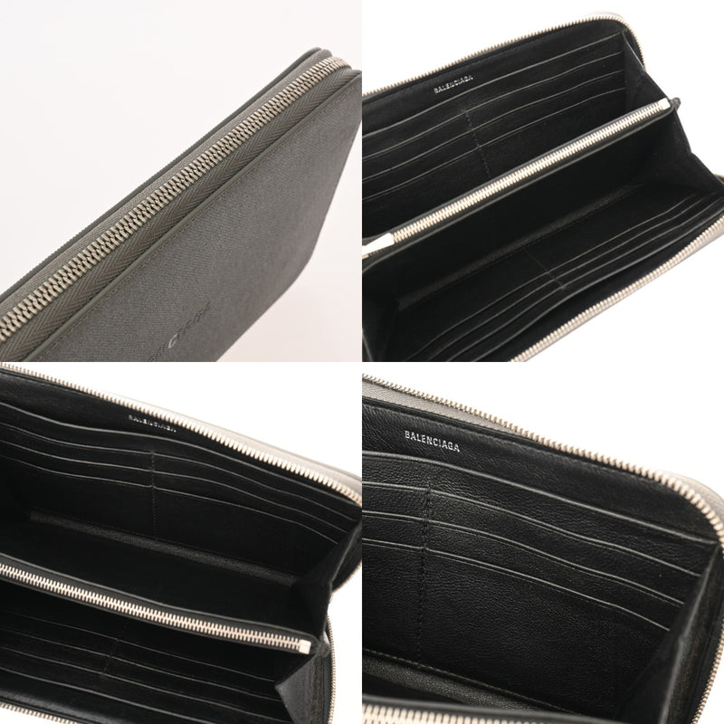 BALENCIAGA バレンシアガ ラウンドファスナー財布 シルバー シルバー金具 594290 ユニセックス グリッター素材 長財布 Bランク 中古 銀蔵