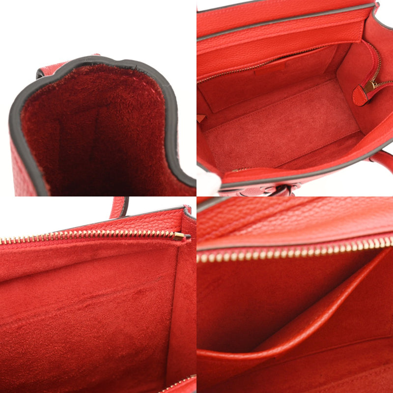 CELINE セリーヌ ラゲージ ナノ 2WAY ベージュ 189243 レディース ドラムドカーフ ハンドバッグ ABランク 中古 銀蔵