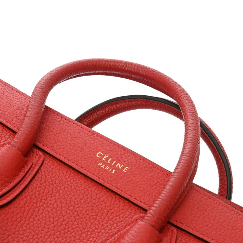 CELINE セリーヌ ラゲージ ナノ 2WAY ベージュ 189243 レディース ドラムドカーフ ハンドバッグ ABランク 中古 銀蔵