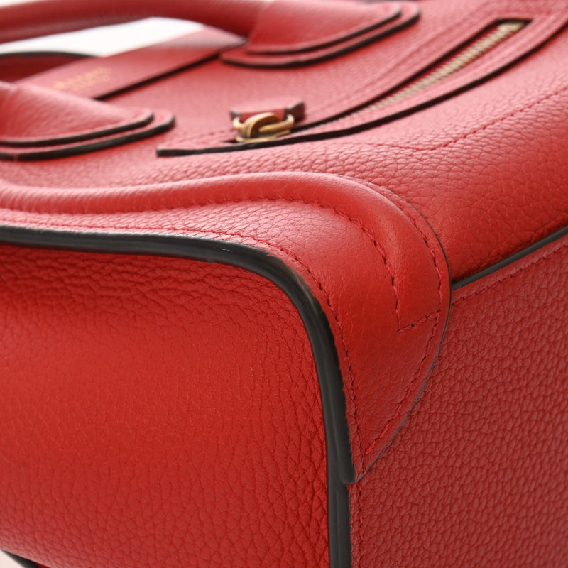 CELINE セリーヌ ラゲージ ナノ 2WAY ベージュ 189243 レディース ドラムドカーフ ハンドバッグ ABランク 中古 銀蔵