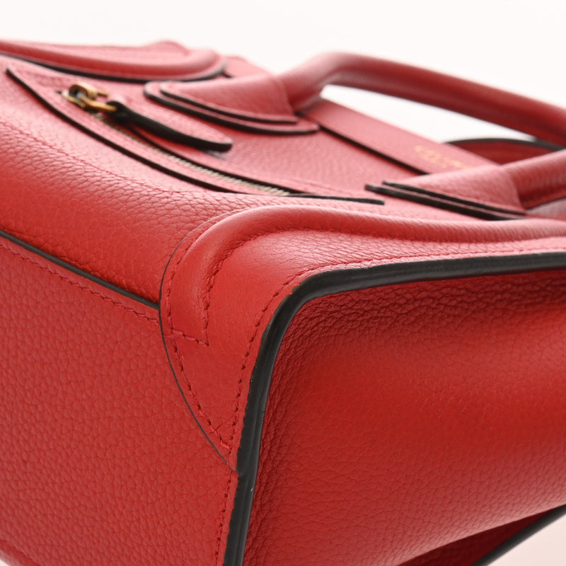 CELINE セリーヌ ラゲージ ナノ 2WAY ベージュ 189243 レディース ドラムドカーフ ハンドバッグ ABランク 中古 銀蔵