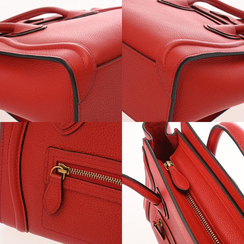 CELINE セリーヌ ラゲージ ナノ 2WAY ベージュ 189243 レディース ドラムドカーフ ハンドバッグ ABランク 中古 銀蔵