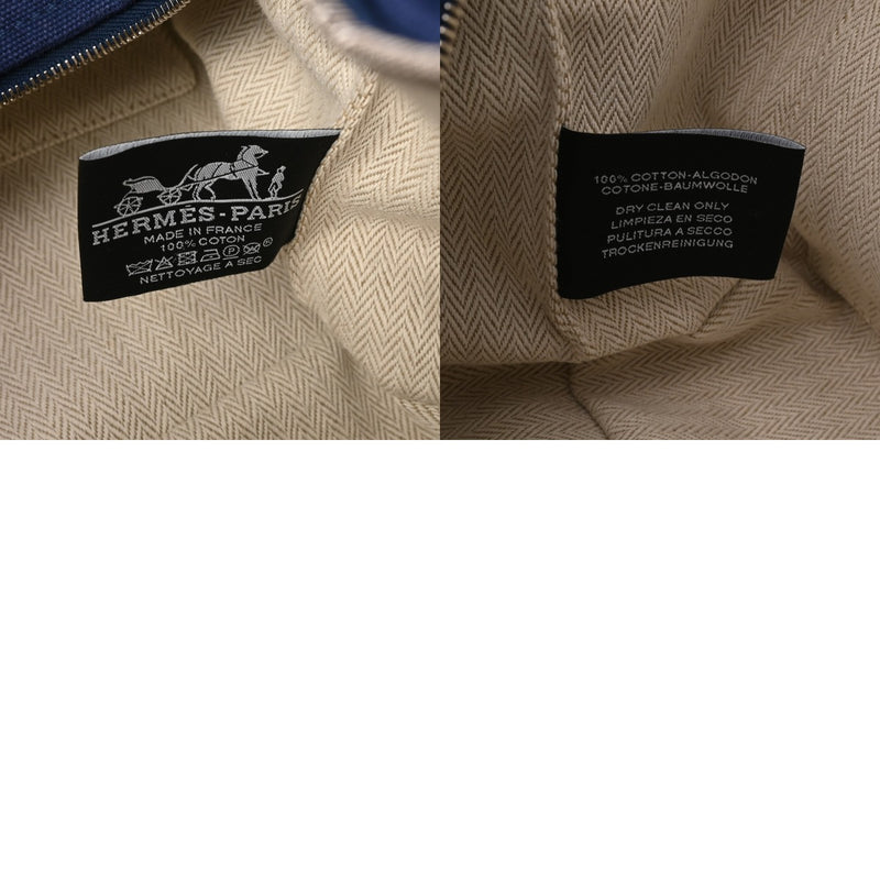 HERMES エルメス ブリッドアブラック GM ブルーマリン レディース コットン100％ ポーチ ABランク 中古 銀蔵