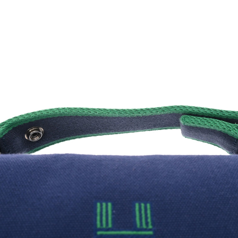 HERMES エルメス ブリッドアブラック GM ブルーマリン レディース コットン100％ ポーチ ABランク 中古 銀蔵