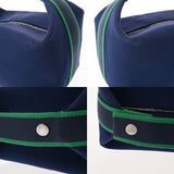 HERMES エルメス ブリッドアブラック GM ブルーマリン レディース コットン100％ ポーチ ABランク 中古 銀蔵