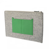 HERMES エルメス トゥードゥー 37 グレー/グリーン A刻印(2017年頃) ユニセックス フェルト ヴォーエプソン クラッチバッグ Aランク 中古 銀蔵