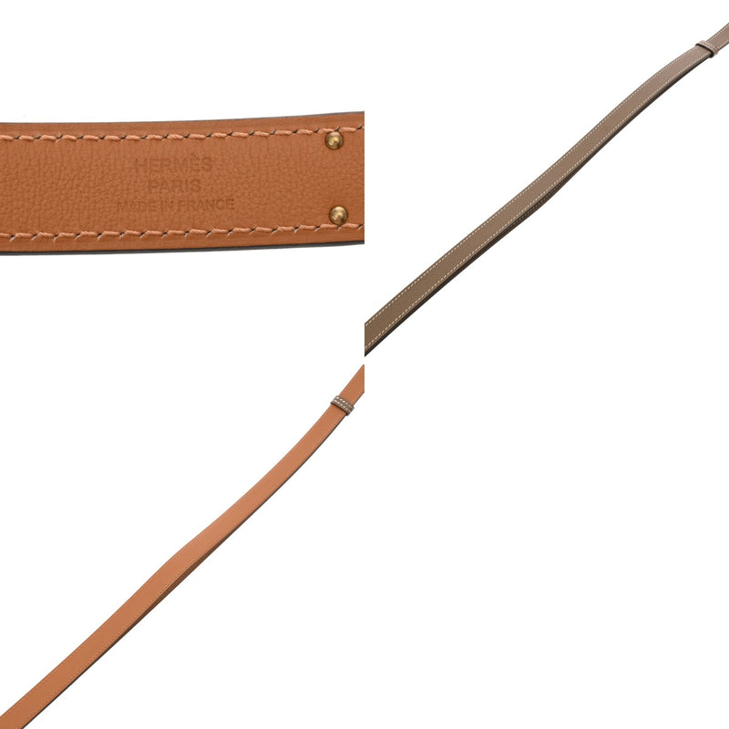 HERMES エルメス ケリー ベルト エトゥープ/ゴールド W刻印(2024年頃) レディース ヴォーエプソン ベルト Aランク 中古 銀蔵
