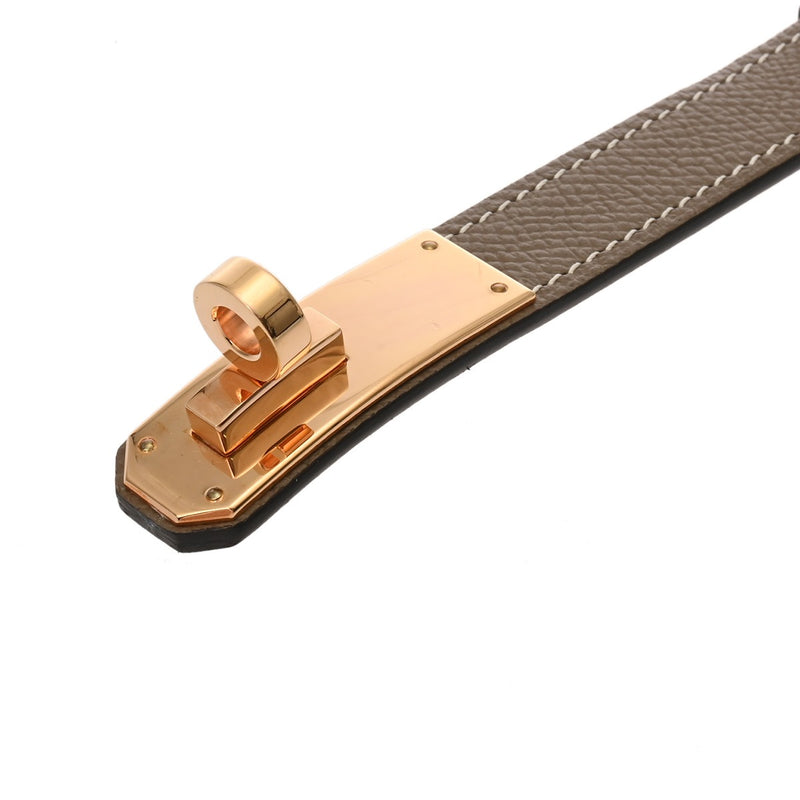 HERMES エルメス ケリー ベルト エトゥープ/ゴールド W刻印(2024年頃) レディース ヴォーエプソン ベルト Aランク 中古 銀蔵