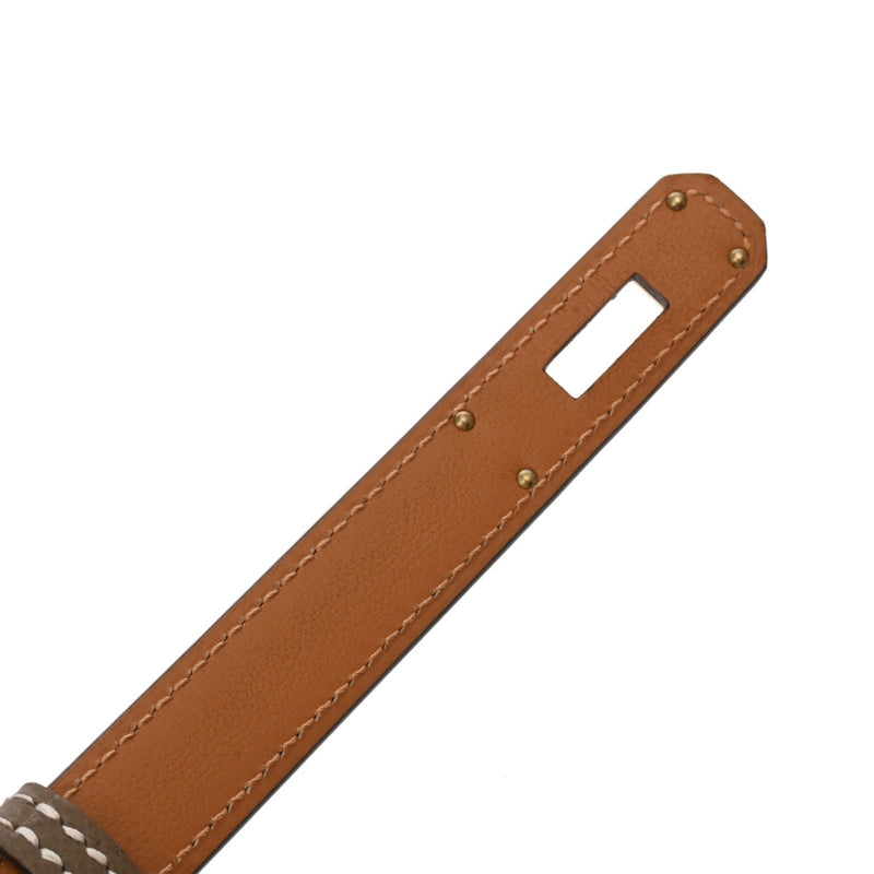 HERMES エルメス ケリー ベルト エトゥープ/ゴールド W刻印(2024年頃) レディース ヴォーエプソン ベルト Aランク 中古 銀蔵