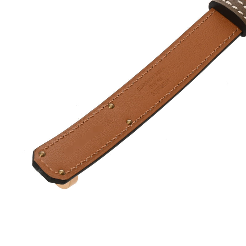 HERMES エルメス ケリー ベルト エトゥープ/ゴールド W刻印(2024年頃) レディース ヴォーエプソン ベルト Aランク 中古 銀蔵