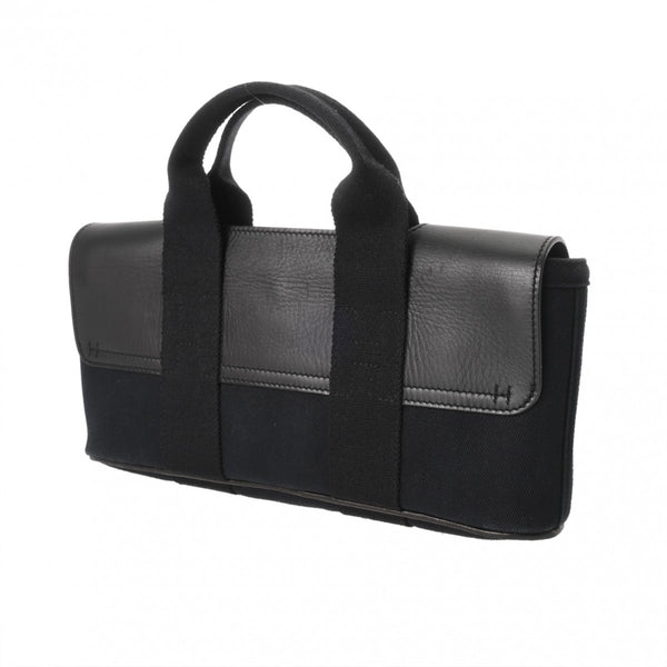 HERMES エルメス ヴァルパライソ ロング ブラック レディース トワルシェブロン ハンドバッグ Aランク 中古 銀蔵