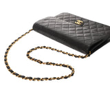 CHANEL シャネル プッシュロック 25cm ブラック レディース ラムスキン ショルダーバッグ ABランク 中古 銀蔵