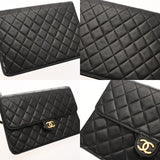 CHANEL シャネル プッシュロック 25cm ブラック レディース ラムスキン ショルダーバッグ ABランク 中古 銀蔵