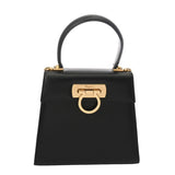 SALVATORE FERRAGAMO フェラガモ ガンチーニ ケリー型 2WAY ブラック AQ-212193 レディース レザー ハンドバッグ Aランク 中古 銀蔵