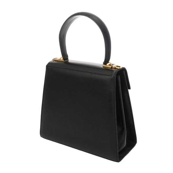 SALVATORE FERRAGAMO フェラガモ ガンチーニ ケリー型 2WAY ブラック AQ-212193 レディース レザー ハンドバッグ Aランク 中古 銀蔵