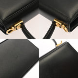 SALVATORE FERRAGAMO フェラガモ ガンチーニ ケリー型 2WAY ブラック AQ-212193 レディース レザー ハンドバッグ Aランク 中古 銀蔵