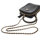 CHANEL シャネル マトラッセ ダイアナ 25cm チェーンショルダー ブラック A01165 レディース カーフ ショルダーバッグ Aランク 中古 銀蔵