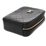 CHANEL シャネル マトラッセ ダイアナ 25cm チェーンショルダー ブラック A01165 レディース カーフ ショルダーバッグ Aランク 中古 銀蔵