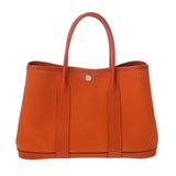 HERMES エルメス ガーデンパーティ TPM オレンジ □Q刻印(2013年頃) レディース トワルシェブロン ハンドバッグ ABランク 中古 銀蔵