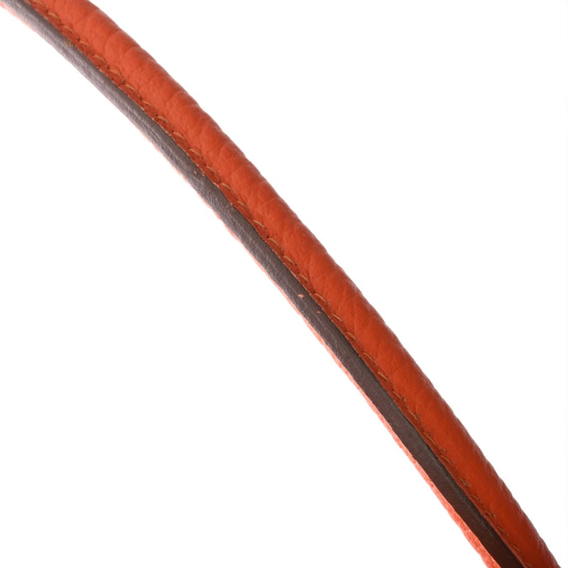 HERMES エルメス ガーデンパーティ TPM オレンジ □Q刻印(2013年頃) レディース トワルシェブロン ハンドバッグ ABランク 中古 銀蔵