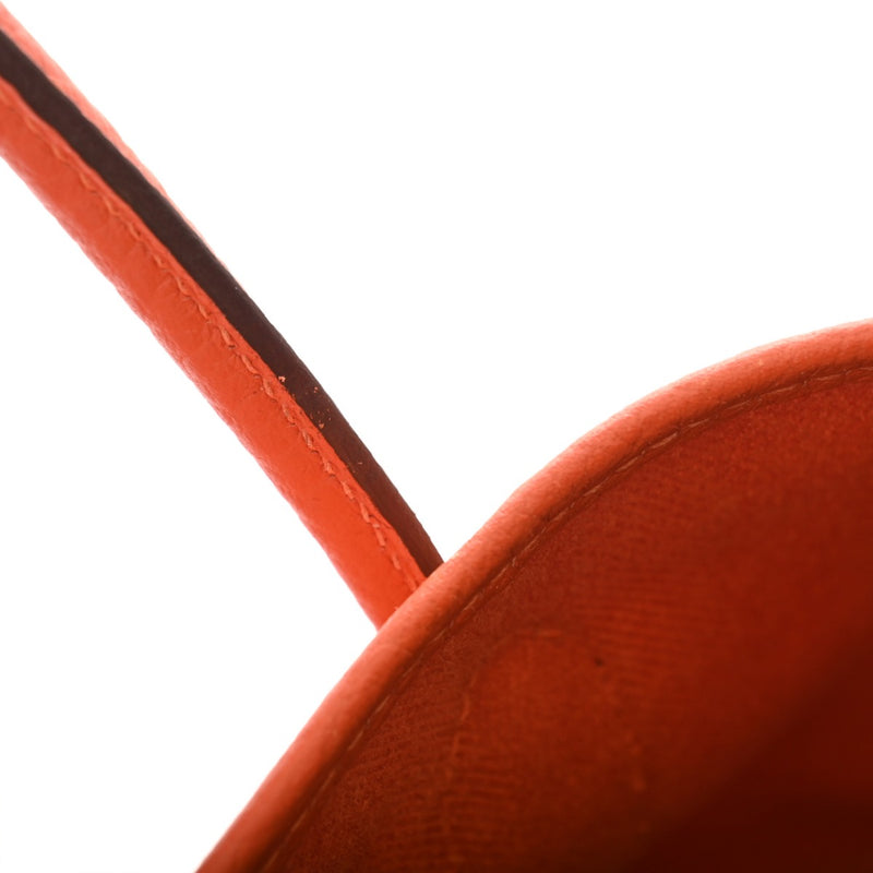 HERMES エルメス ガーデンパーティ TPM オレンジ □Q刻印(2013年頃) レディース トワルシェブロン ハンドバッグ ABランク 中古 銀蔵