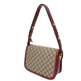 GUCCI グッチ ホースビット 1955 ベージュ/レッド 602204 レディース GGスプリームキャンバス レザー ショルダーバッグ Aランク 中古 銀蔵