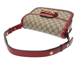 GUCCI グッチ ホースビット 1955 ベージュ/レッド 602204 レディース GGスプリームキャンバス レザー ショルダーバッグ Aランク 中古 銀蔵