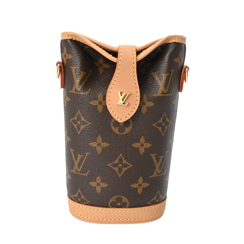 LOUIS VUITTON ルイヴィトン モノグラム フォールドミー ポーチ ブラウン M80874 レディース モノグラムキャンバス ポーチ Aランク 中古 銀蔵