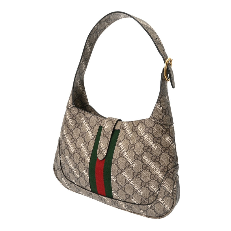 GUCCI グッチ GGスプリーム ザハッカープロジェクト ジャッキー 1961 バレンシアガコラボ ベージュ 636706 レディース GGスプリームキャンバス ショルダーバッグ Aランク 中古 銀蔵