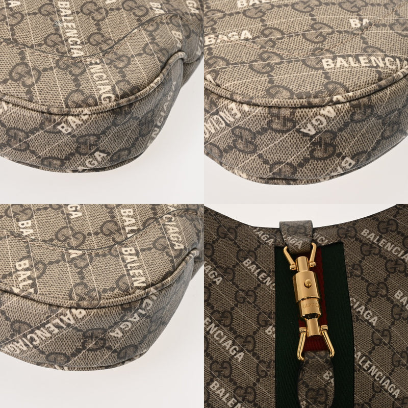 GUCCI グッチ GGスプリーム ザハッカープロジェクト ジャッキー 1961 バレンシアガコラボ ベージュ 636706 レディース GGスプリームキャンバス ショルダーバッグ Aランク 中古 銀蔵