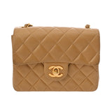 CHANEL シャネル マトラッセ チェーンショルダー 18cm ベージュ AS0148 ユニセックス ラムスキン ショルダーバッグ Bランク 中古 銀蔵