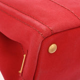 PRADA プラダ カナパ ミニ レッド 1BG439 レディース キャンバス ハンドバッグ Bランク 中古 銀蔵