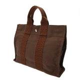 HERMES エルメス エールライン PM 旧型 ブラウン レディース キャンバス トートバッグ ABランク 中古 銀蔵