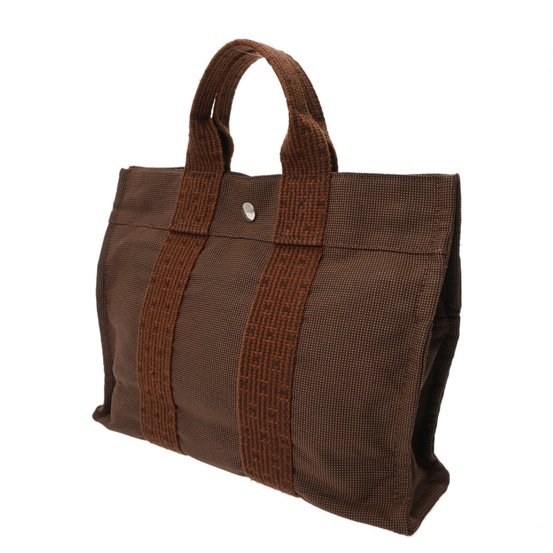 HERMES エルメス エールライン PM 旧型 ブラウン レディース キャンバス トートバッグ ABランク 中古 銀蔵