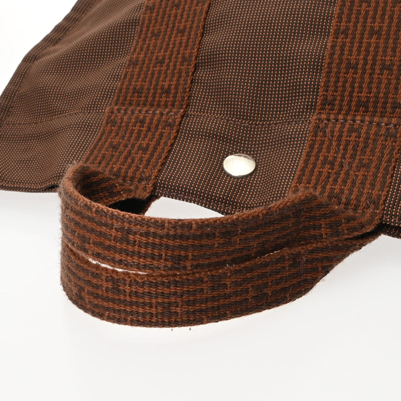 HERMES エルメス エールライン PM 旧型 ブラウン レディース キャンバス トートバッグ ABランク 中古 銀蔵