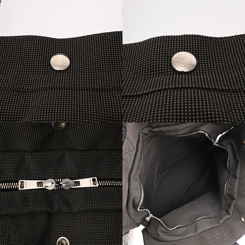 HERMES エルメス エールラインMM 新型 グレー ユニセックス キャンバス トートバッグ Aランク 中古 銀蔵