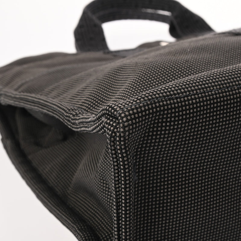 HERMES エルメス エールラインMM 新型 グレー ユニセックス キャンバス トートバッグ Aランク 中古 銀蔵