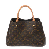 LOUIS VUITTON ルイヴィトン モノグラム モンテーニュ MM ブラウン M41056 レディース モノグラムキャンバス ハンドバッグ ABランク 中古 銀蔵