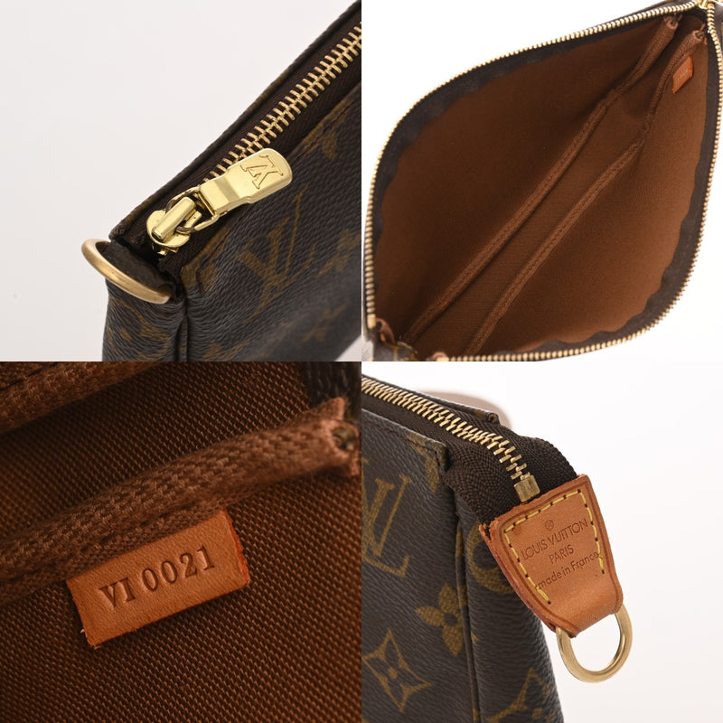 LOUIS VUITTON ルイヴィトン モノグラム ポシェット アクセソワール ブラウン M51980 レディース モノグラムキャンバス アクセサリーポーチ Bランク 中古 銀蔵