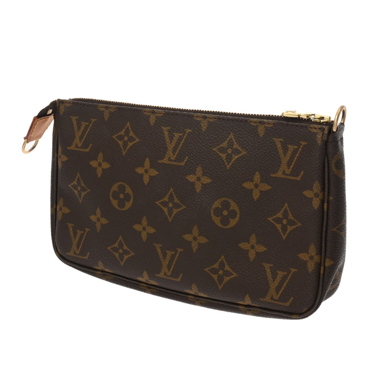 LOUIS VUITTON ルイヴィトン モノグラム ポシェット アクセソワール ブラウン M51980 レディース モノグラムキャンバス アクセサリーポーチ Bランク 中古 銀蔵