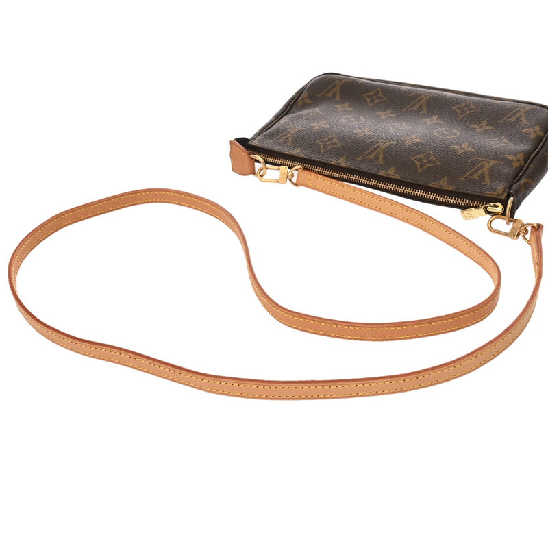 LOUIS VUITTON ルイヴィトン モノグラム ポシェット アクセソワール ブラウン M51980 レディース モノグラムキャンバス アクセサリーポーチ Bランク 中古 銀蔵