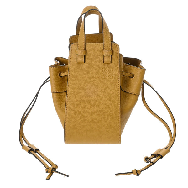 LOEWE ロエベ ハンモックミニ 2WAY マスタード A538V07X10 レディース レザー ショルダーバッグ Aランク 中古 銀蔵